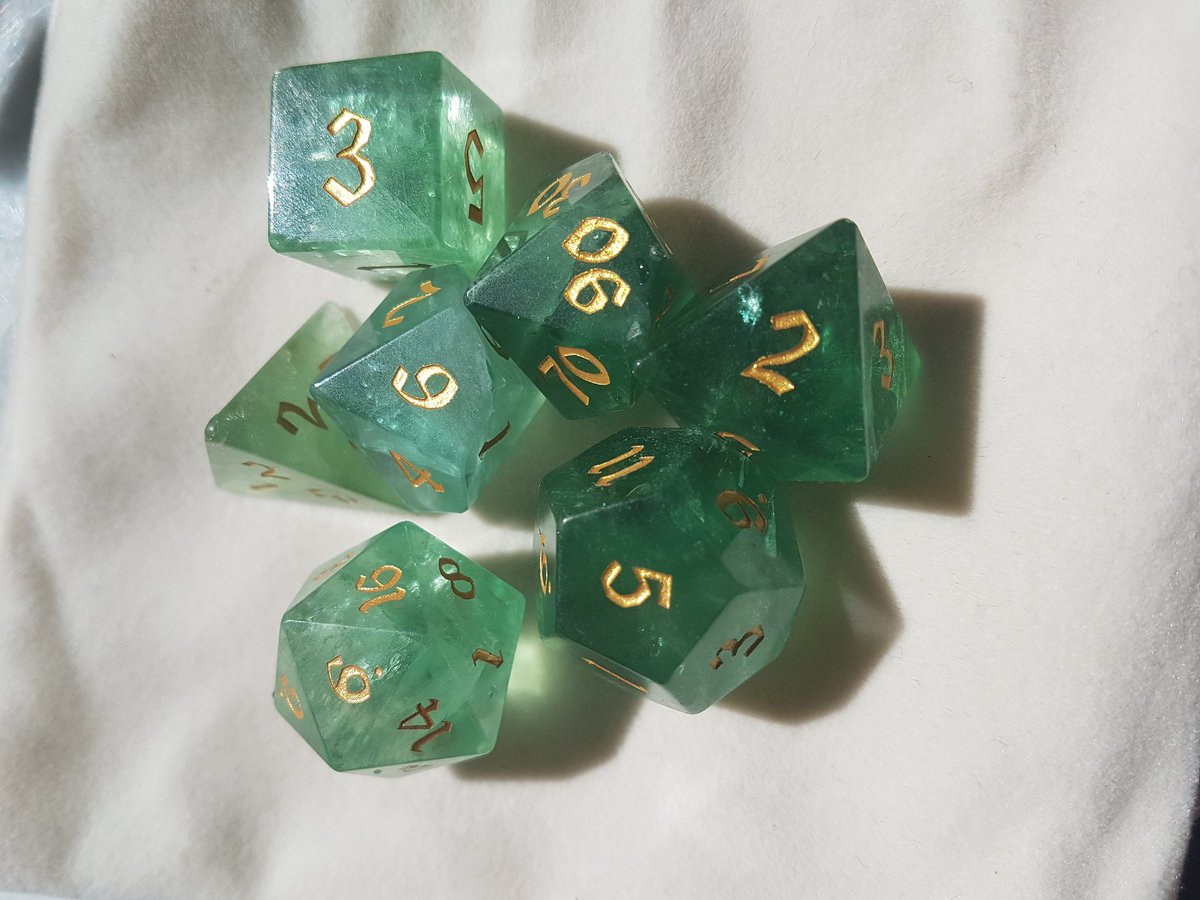 My Fluoride Dice came 💚🌿☘ By: @urwizards I love them so much,,,, they came so fast!!