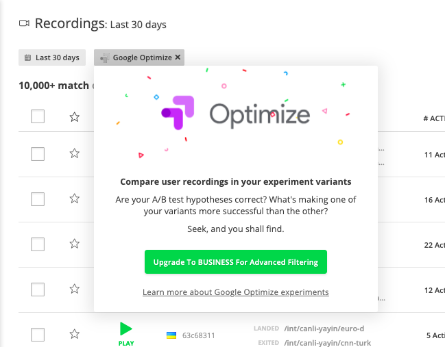saremicik's tweet photo. Hotjar kullanıcılarına müjde!😍 

Artık Google Optimize filtresiyle kullanıcıların test varyantlarını nasıl deneyimlediklerini herhangi bir entegrasyona gerek kalmadan izleyebileceğiz!🕵️‍♀️
https://t.co/Ngsprhc7uu https://t.co/nPVElW677Z