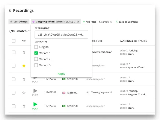saremicik's tweet photo. Hotjar kullanıcılarına müjde!😍 

Artık Google Optimize filtresiyle kullanıcıların test varyantlarını nasıl deneyimlediklerini herhangi bir entegrasyona gerek kalmadan izleyebileceğiz!🕵️‍♀️
https://t.co/Ngsprhc7uu https://t.co/nPVElW677Z