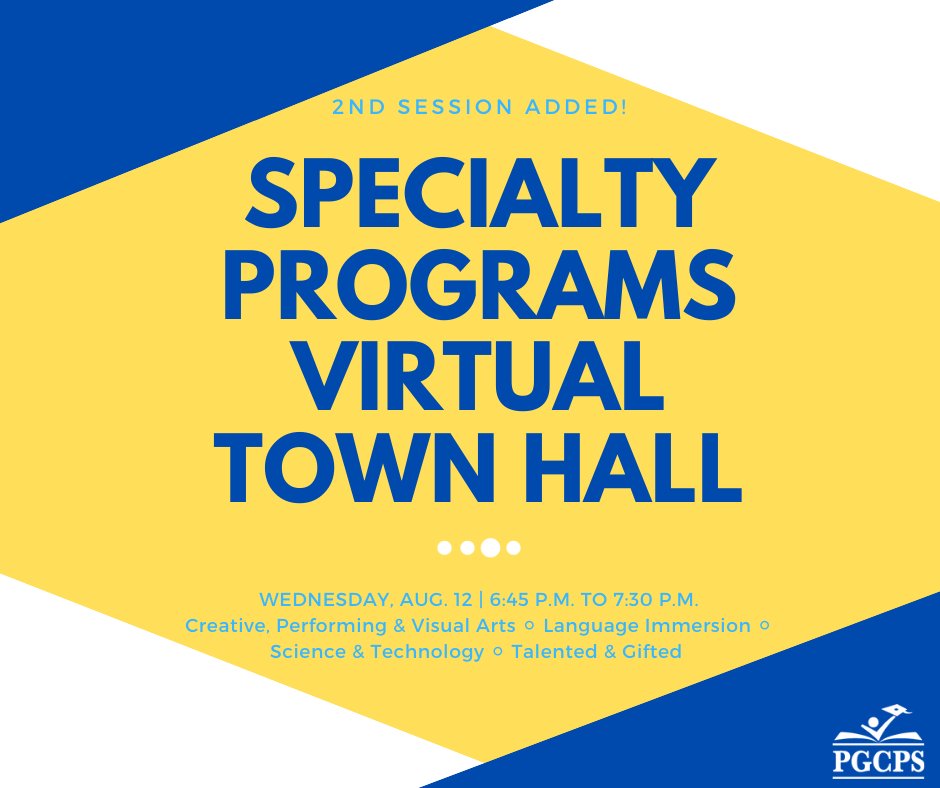 Pgcps Tonight To Meet Demand We Ve Added A Second Session To Be Held From 6 45 7 30 P M Covering Creative Performing And Visual Arts Language Immersion Science And Technology And