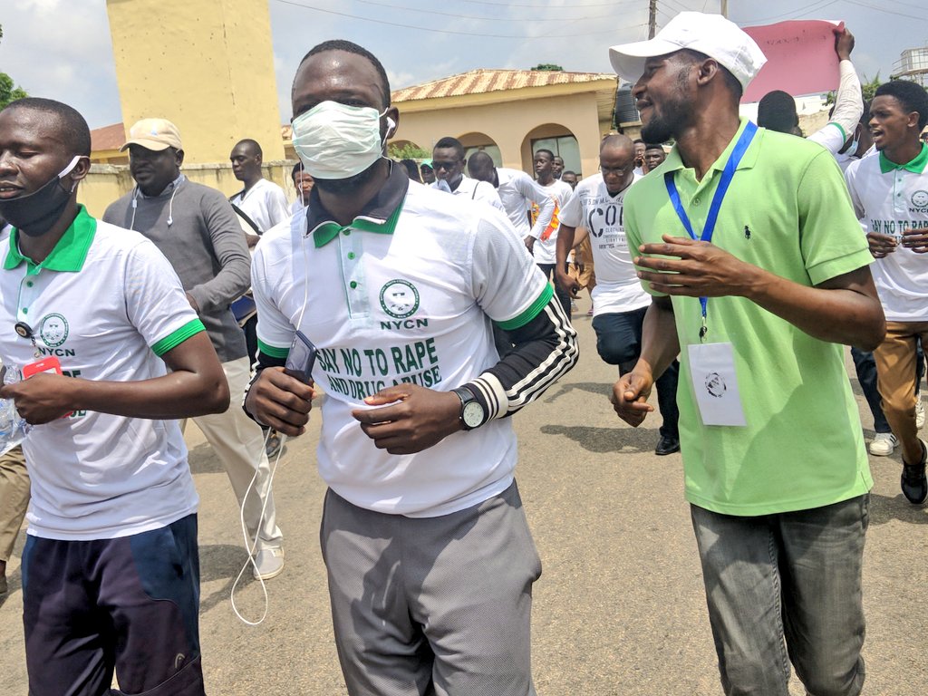 #InternationalYouthDay2020:
Earlier this morning, I join the proceeding of Gombe Youth, walking on the street and sang the song '#SayNoToRape & #SayNoToDrugAbuse'.