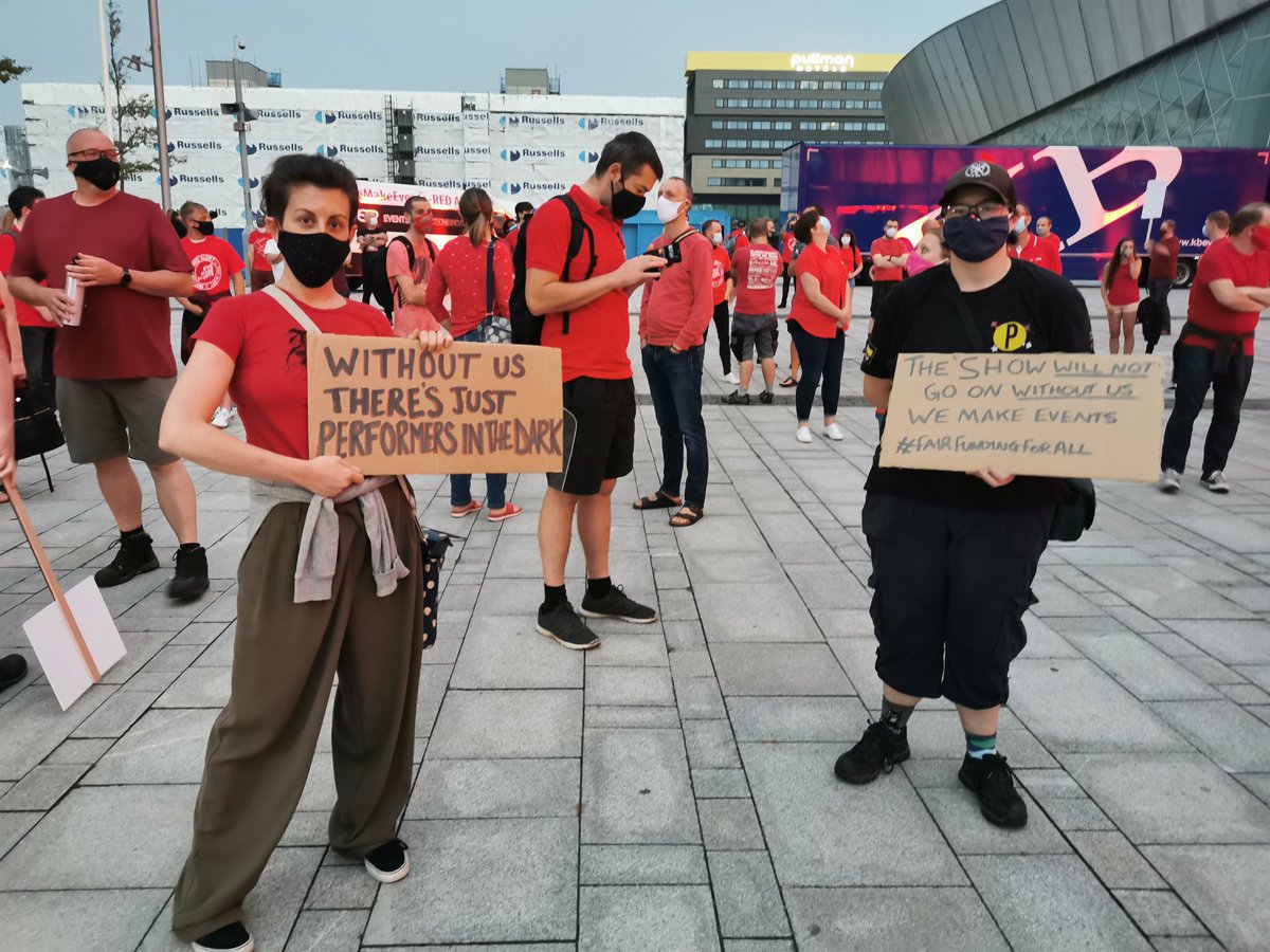 tpimagazine's tweet photo. It takes roughly 500 people to make an event happen, that's why technical production and events industry companies and freelancers joined forces in #Liverpool yesterday to support the national #WeMakeEvents campaign. https://t.co/jiWklsYFoN