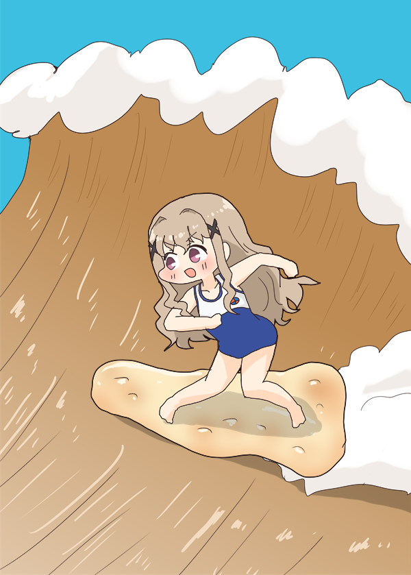 「インドカレーサーフィンするめぐちゃん #はいふり 」|明日葉トモロウ/ダービーガールズ８【C-33】のイラスト