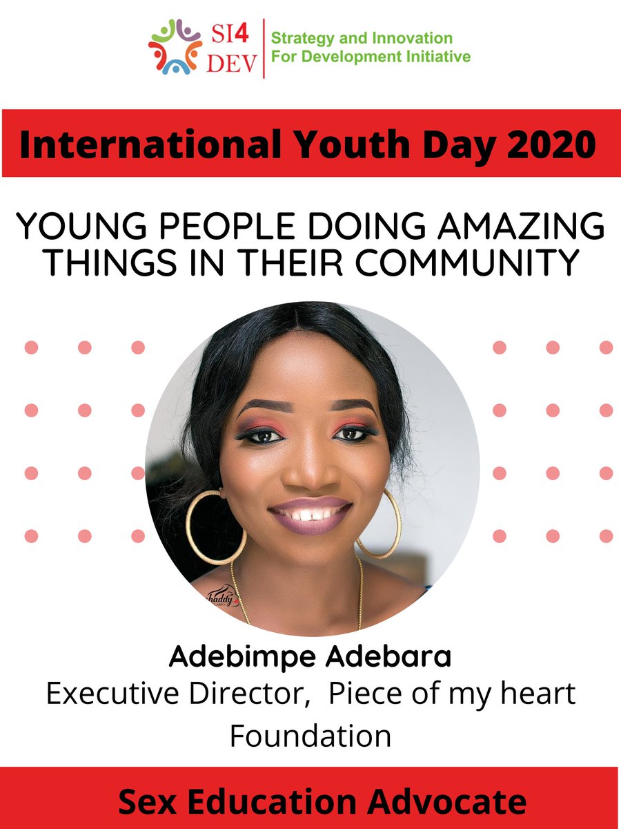 si4dev's tweet photo. Read how @adebaraadebimpe is doing amazing things in her community

#IYD2020 #SI4DEV #UN4Youth #UNSDGgoals https://t.co/V94aIXvolU
