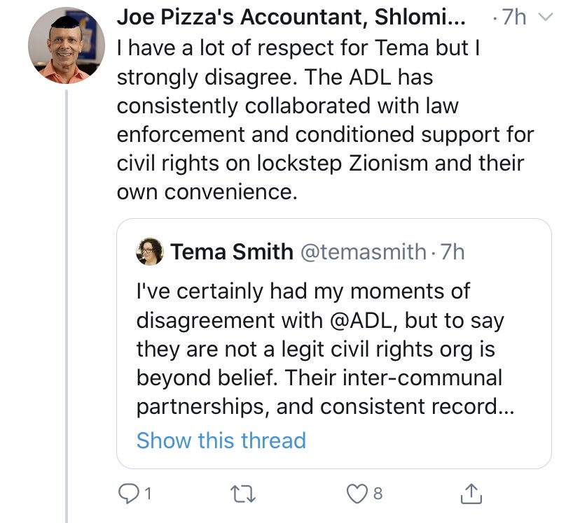 when your objection is that “ADL has consistently collaborated with law enforcement,” your objection is to preventing white supremacists from murdering people