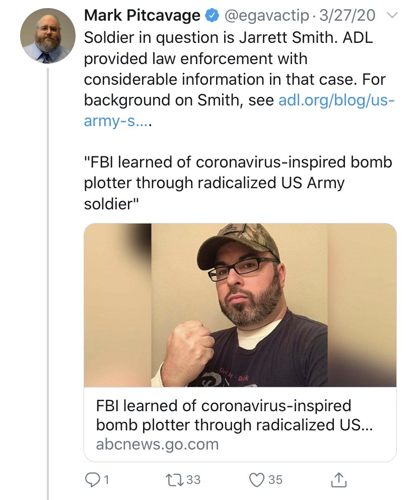 when your objection is that “ADL has consistently collaborated with law enforcement,” your objection is to preventing white supremacists from murdering people