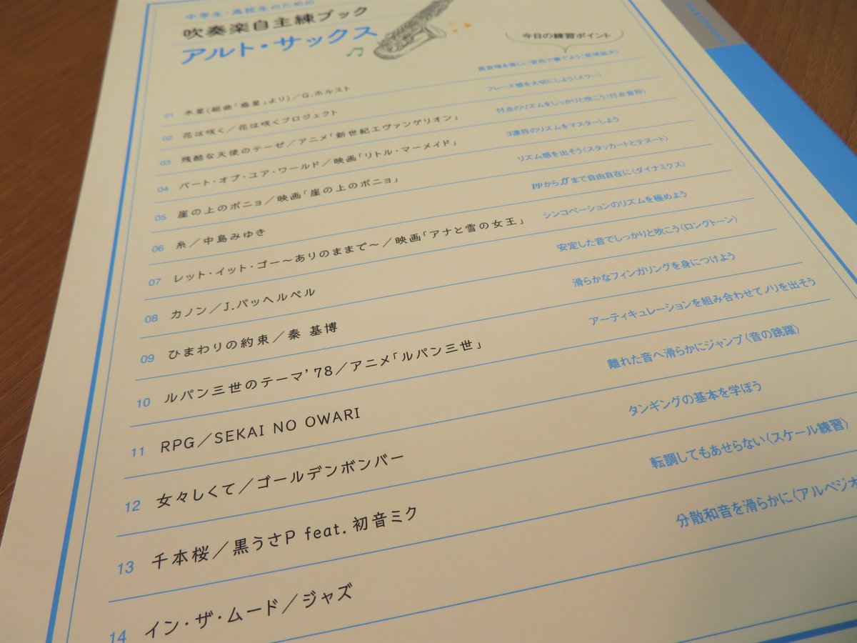 サキソフォン ラボ サックス専門クロサワ Twitterren 中学生 高校生のための吹奏楽自主練ブック アルトサックス用 人気の曲を練習しながら 自然に苦手克服やレベルアップができる サックスを始めたばかりの初心者さんや学生さんの コソ練におすすめの1冊