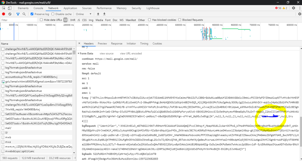 hitmis9000's tweet photo. @gmail is it normal that my password is not crypted when gmail send an xhr request in the tag f.req ? 
 #gmail #security #password #Google https://t.co/qMSFZDE7gL