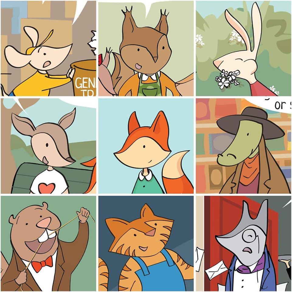 AwareAnimals's tweet photo. And another #faceyourart post - this time with some of our other animals from the comics. Do you see your favorites here? 🦌🐊🐺🐰🦊🐻🐯

#webcomics #awareanimals #comics #comicstrip #smallartist https://t.co/v2m532EV0v