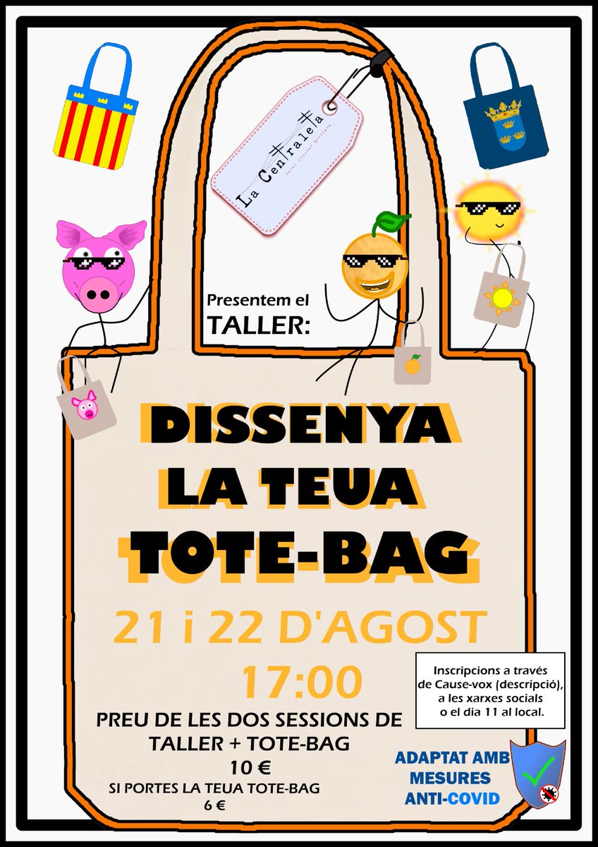 CCentraleta's tweet photo. I per quasi acomiadar este mes d’estiu us duem una activitat ben fresqueta!
Apropa’t al casal i gaudeix de la teua bosseta o totebag (si eres un moderno) customitzada en un estil TIE-DYE. ⬇️ https://t.co/H1WsnAyAIK