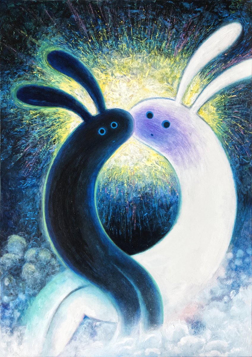 no humans traditional media animal focus rabbit looking at viewer painting (medium) animal  illustration images