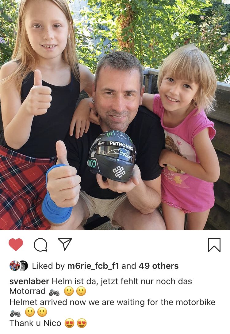 NicoRosberg's tweet photo. Great to see the first additional prizes have arrived โ thanks for your support, @SvenLaber ๐
Only until tonight you can support #ProjectFundraise & win my custom motorcycle + secure one of the exclusive additional prizes. Check it out NOW: https://t.co/licHJfAAfv https://t.co/gi4ma1LUXs