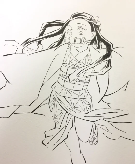 禰豆子ちゃんと、前回描いたイラストの線画です。
#鬼滅の刃イラスト
#模写 