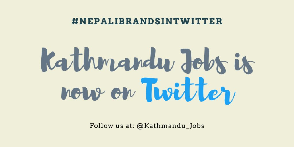 Kathmandu_Jobs's tweet photo. We are now on TWITTER!!!
Thanks to the #NepaliBrandsinTwitter campaign for encouraging us to join the Twitter fam.

Show us some love too! ;) https://t.co/BlmeGuK6Ai