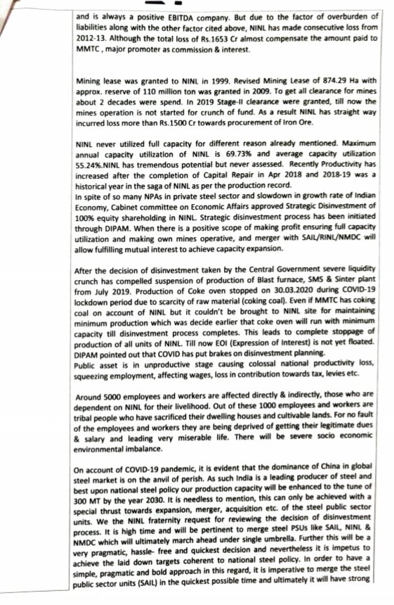 NINL_Executives's tweet photo. We appreciate the support of NCOA at this crucial juncture of NINL. Merging with SAIL/RINL/NMDC will definitely help revival of the plant &amp; it will be able to restore it's glory in steel market.
#SAVENINL
@PMOIndia
@CMO_Odisha
@AmitShah
@dpradhanbjp
@nsitharaman
@PiyushGoyal https://t.co/LOKJAxSNbS