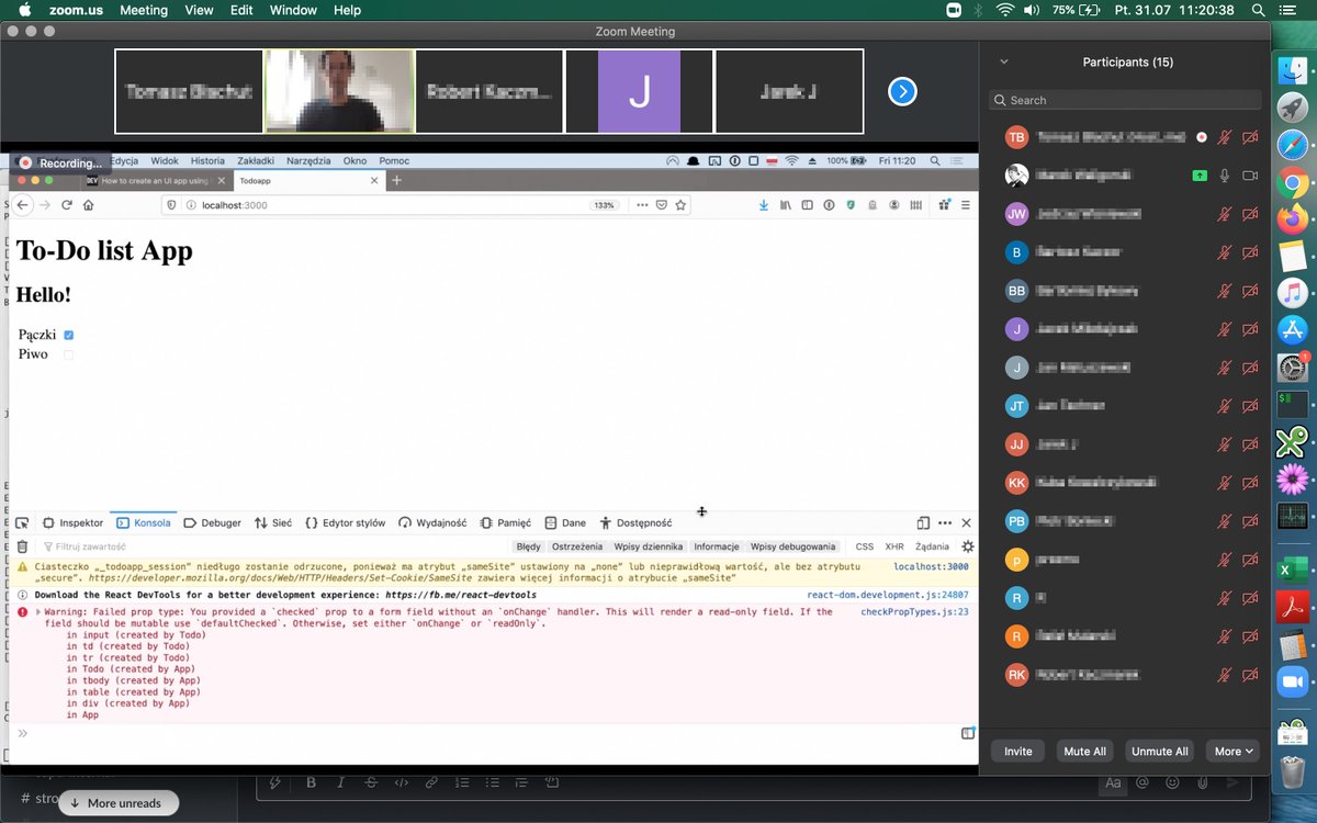 ProgRails's tweet image. Summertime may make one a bit lazy and there's no denying that. Despite that, we are still learning new technologies and we're doing it well.
We have just completed the 3rd part of remote @reactjs  workshops with our friend Marek! 
#prograils #reactjs #workshop