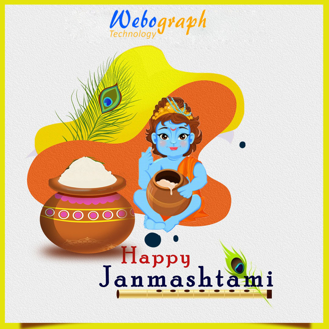 WebographTech's tweet photo. May Lord Krishna’s flute invite the melody of love &amp; happiness in your life. Happy Janmashtami.

#janmashtami #krishna #vrindavan #lordkrishna #krishnajanmashtami #radhakrishna #WebographTechnology https://t.co/nkky9ynPwK