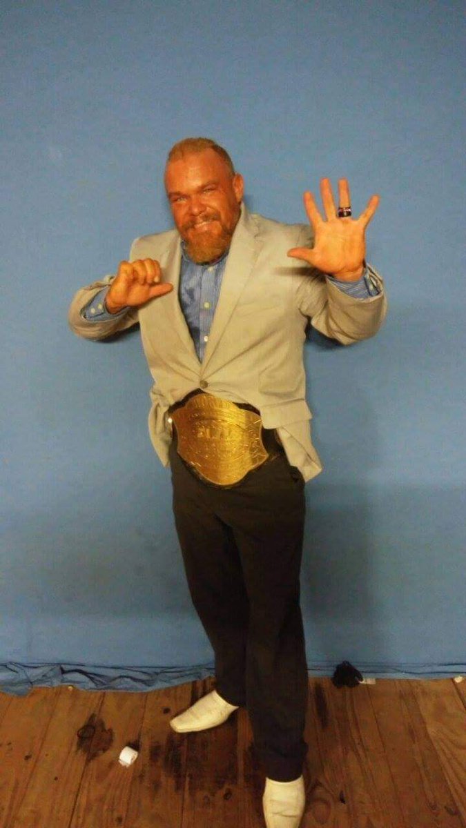 DrewFNGame's tweet photo. Holding my belt for the 5th time @aiwfwrestling https://t.co/AfyRVUCIkB