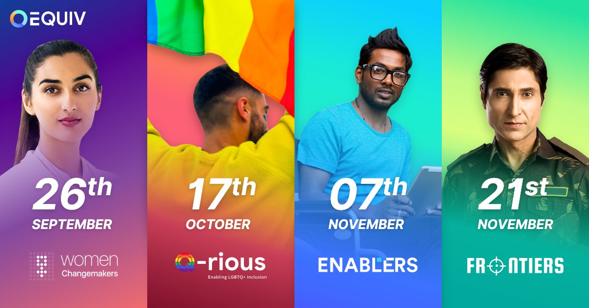 Excited to announce Our flagship #virtual #career fairs
-Women Changemakers: #Exclusive career fair and confluence for #women at mid &amp; senior level.
Q-rious: Career fair for LGBTQ talent
Enablers: Career fair for persons with disabilities
Frontiers: Career fair for veterans