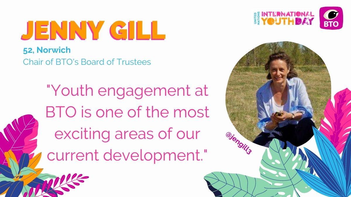.  @JenGill3 is the Chair of BTO's Board of Trustees: "Youth engagement is one of the most exciting areas of our development. The Panel bring wonderful enthusiasm, skill and innovation that will help us achieve our vision of a world inspired by birds and informed by science."