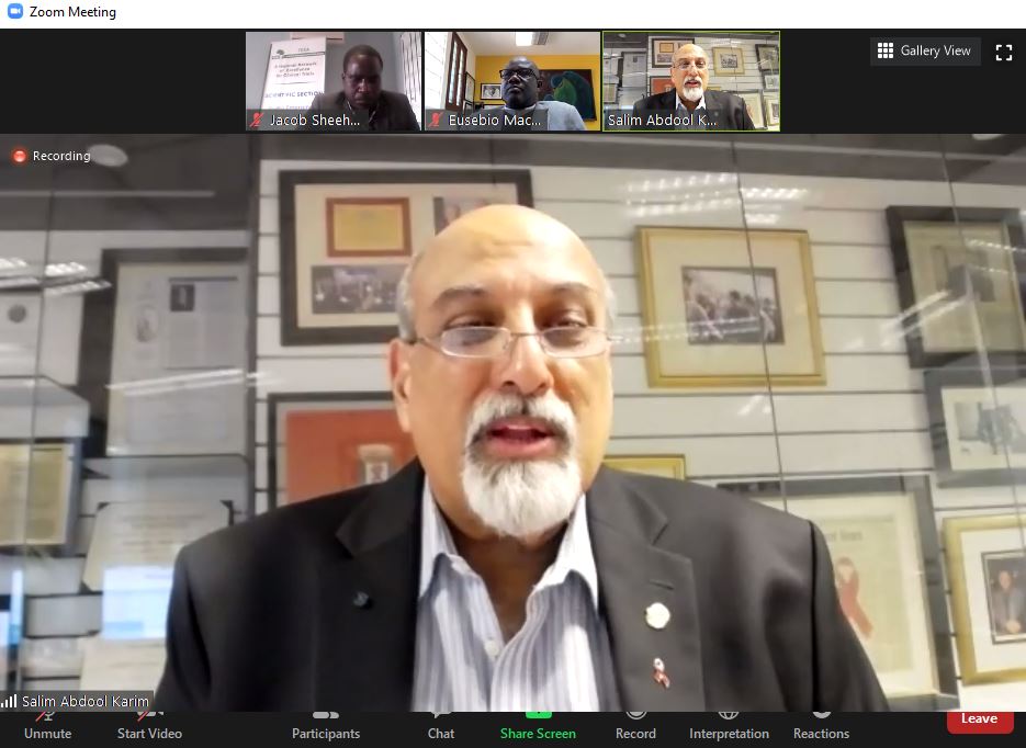 EDCTP's tweet photo. #CONCVACT Q&amp;A: Prof Salim Abdool Karim "This virus is in charge, it is running ahead of us." "We do not have the luxury of time. Speed is the defining feature of this epidemic." "Those sites who are ready should begin". Questionnaires will be available. Contact @AfricaCDC https://t.co/SccacPmGrU