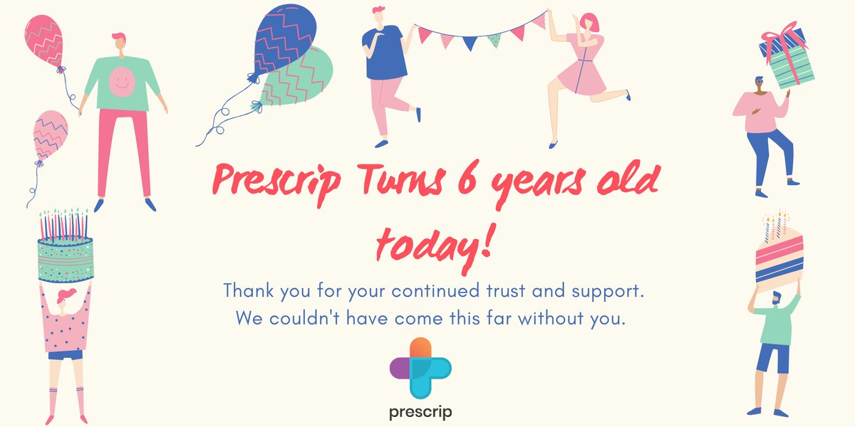 PrescripIndia's tweet photo. We are getting older, wiser and better. Thank you for being an important part of our journey. #prescrip #birthday #6yearsold #appfordoctors #ehr #emr #onlineconsultation #simplestappfordoctors #telemedicine https://t.co/J4MStcbXbK
