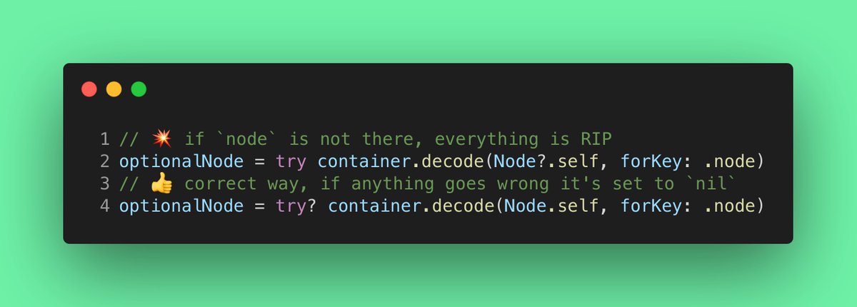 Fun with Decodable: be careful when writing boilerplate code. Still puzzled why it throws and not returns a correct value for an Optional type #SwiftLang #iosdev