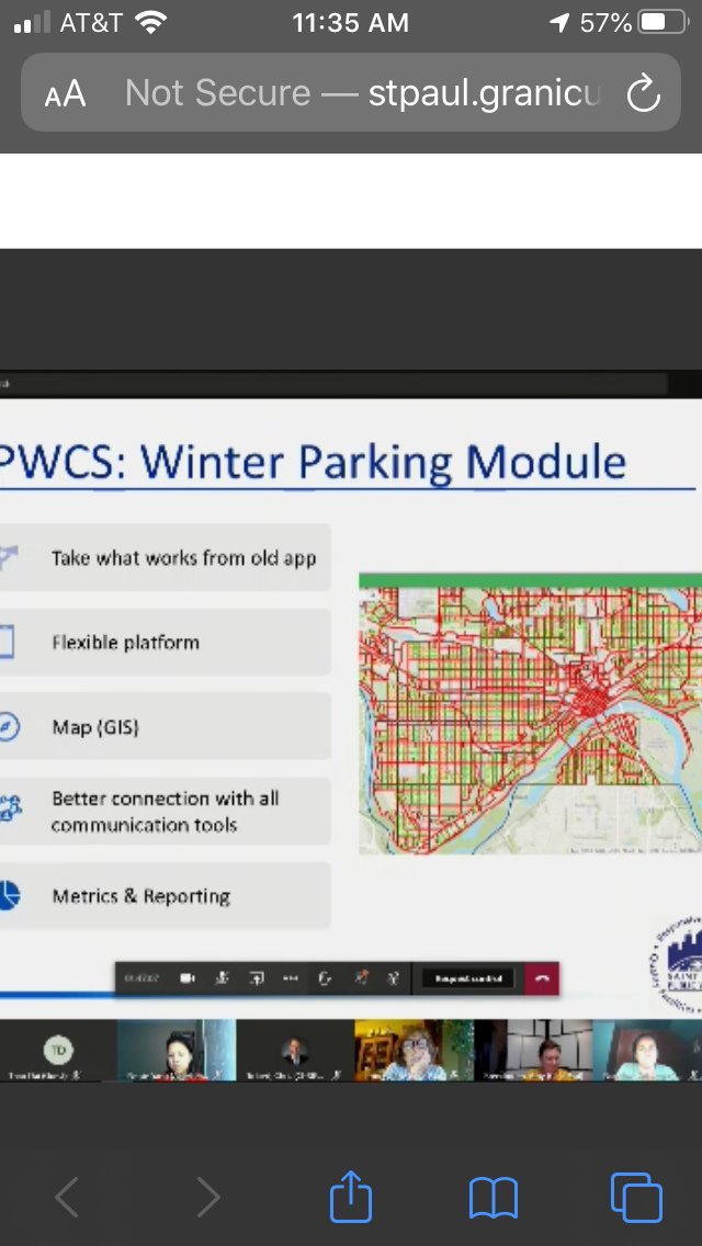 St. Paul does snow emergency alerts by text message, email, it’s Winter Parking App (which will soon sunset and isn’t working well across platforms). They’re designing a more mobile-friendly, multilingual suite that offers MAPS of where to park.