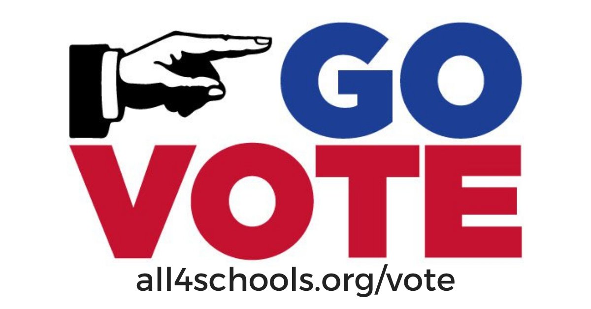 All4Schools's tweet photo. HAPPENING NOW: Early voting is underway. Visit https://t.co/oBZzR1x0rW to find a convenient location near you. Important school board races will be decided this election.  @Vote4Schools https://t.co/Put8ls7UEX