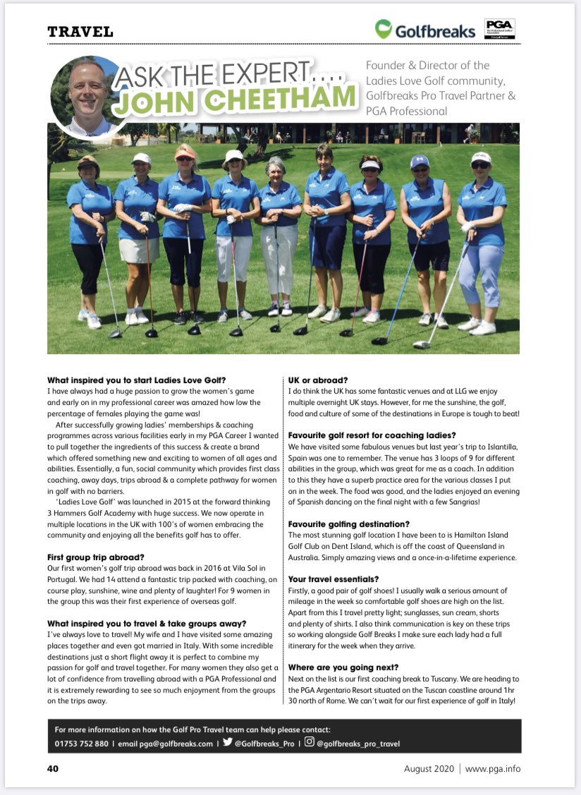 ladieslovegolf1's tweet photo. Great LLG article with @Cheethamgolf in the @ThePGA Magazine with @Golfbreaks_Pro 💕⛳️

Fantastic to feature in this edition putting the spotlight on women’s golf! 

#womensgolf #breaks #community #travel #improve #socialise #achieve https://t.co/NSgBt18xA7