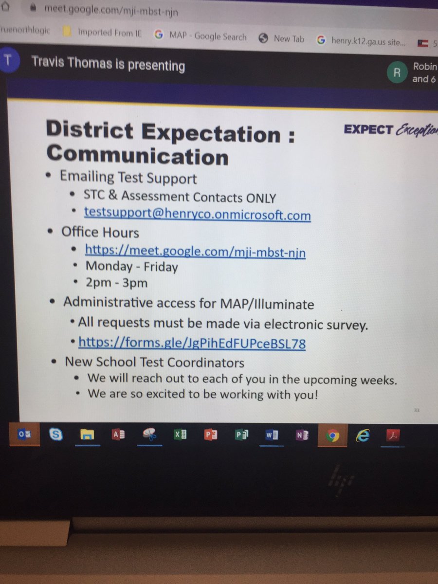 GoreNatalie's tweet image. Assessment team members are ensuring School Test Coordinators are ready for 2020 by providing training and remote testing g expectations  #HCSReadyToLearnChallenge