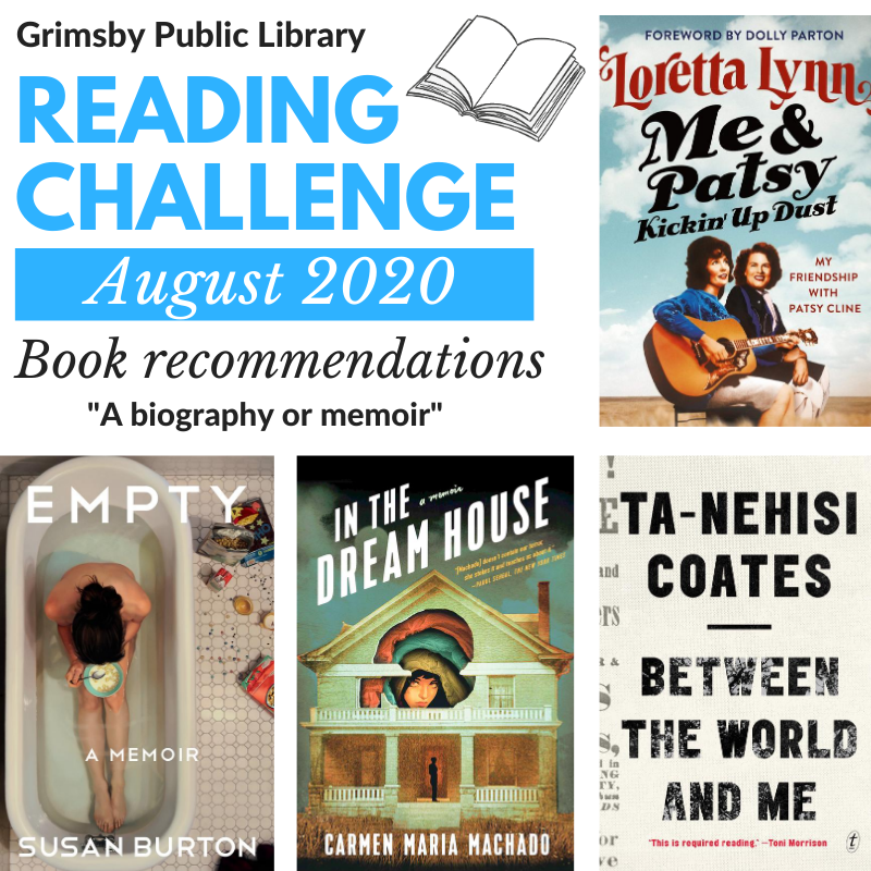 GrimsbyLibrary's tweet photo. We are back with another #GPLReadingChallenge to get you through the dog days of summer ππ΄πβοΈ August is all about memoirs and biographies, so who will you be reading about this month? https://t.co/xydR8whwgC