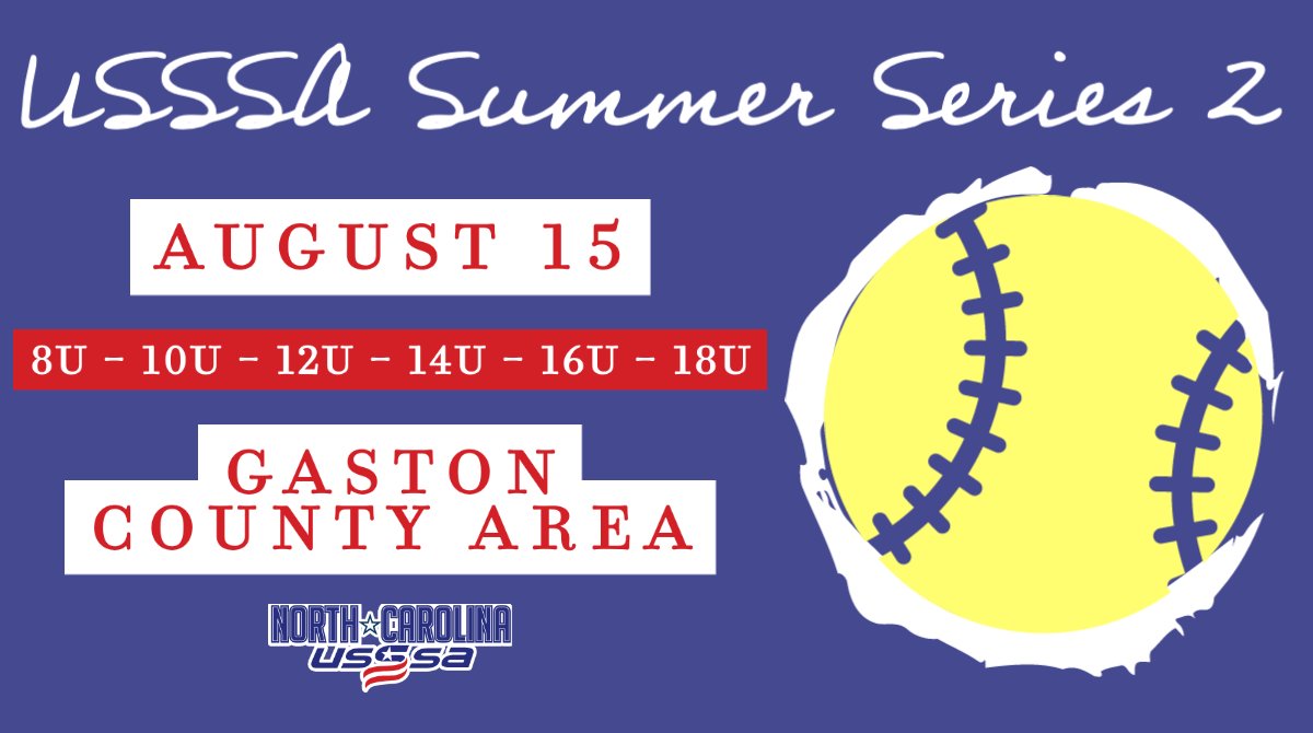 We're looking forward to our second NC USSSA Fastpitch Summer Series event this Saturday! 

We still have a few more spots, so if you're looking for some last-minute games this weekend, reach out to Brooks Robinson ASAP.

🔗 bit.ly/2DYOa6M