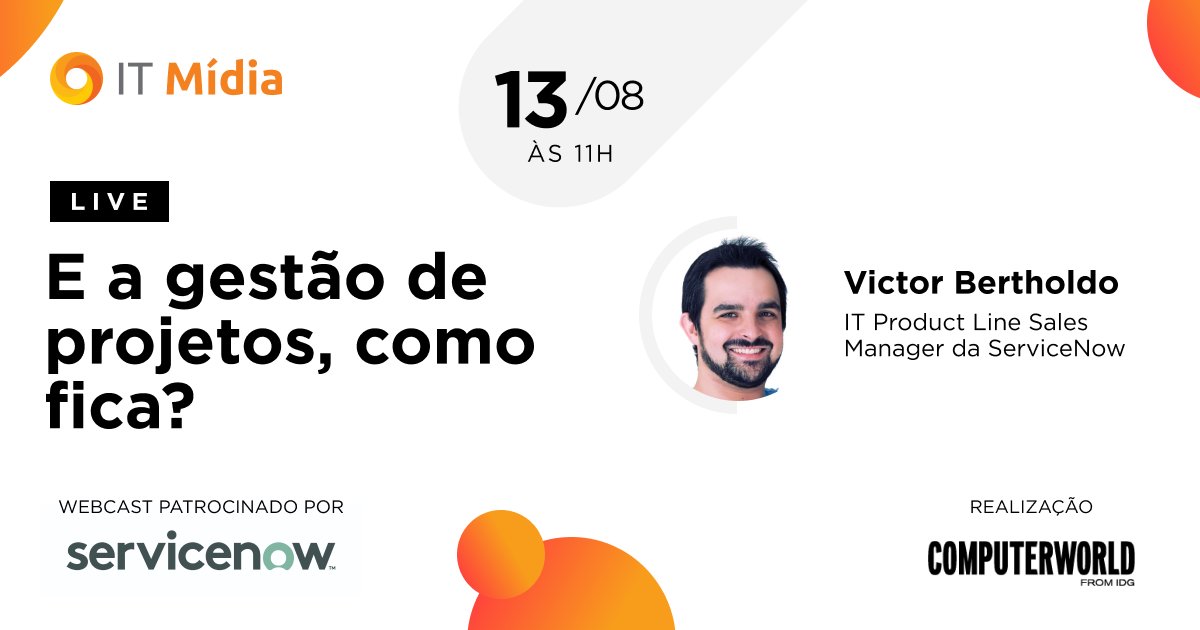 É hora de falar sobre IT Business Management e sua necessidade nas organizações: Mesmo com toda a tecnologia disponível, muitas empresas ainda fazem a gestão de projetos manualmente. Amanhã, 13, ás 11h ServiceNow debaterá esse tema ao vivo. Acesse: link: https://t.co/u62trOw0AT https://t.co/QG937vwX6D
