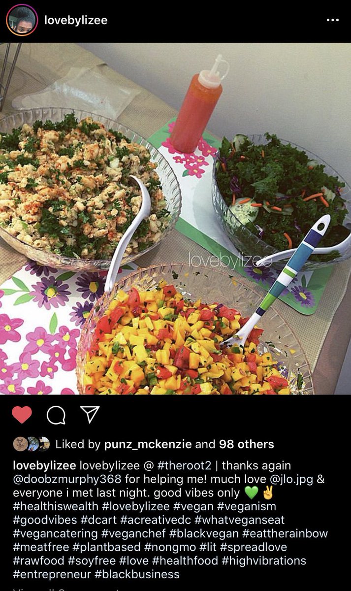 in 2015 i catered my first event in dc. i was really missing the music scene and the new generation stepping in (  @surrealistma,  @sednahhh & others ) really inspired me to come back to art. art makes me happy. food makes me happy.   #plantbasedvibes was born around this time