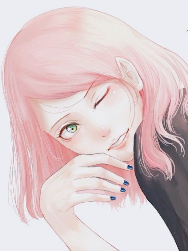 Sakrua looked at the person who was taking a picture of her, and smiled while winking at them.