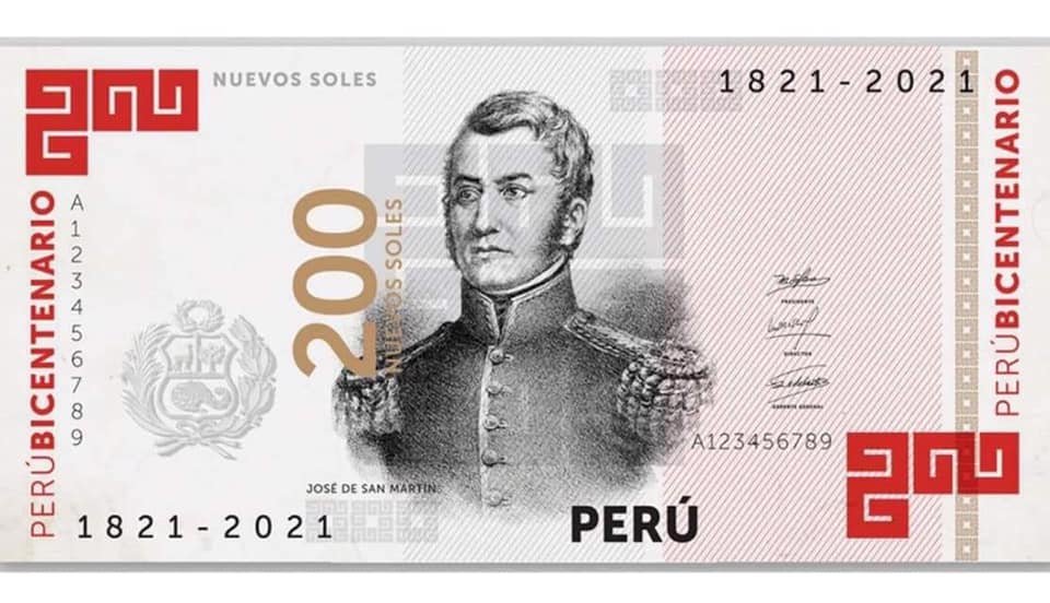 PPTenel13's tweet photo. Hermoso billete de $200 Nuevos Soles que lanza Perú en honor y reconocimiento al General San Martin. 👏 https://t.co/Av5uETKIV5