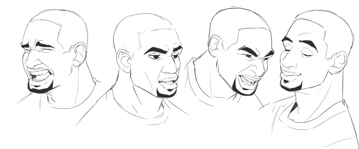 following jin kim's lead, i did some studies from damon wayan jr.'s performance in big hero 6! :+) 