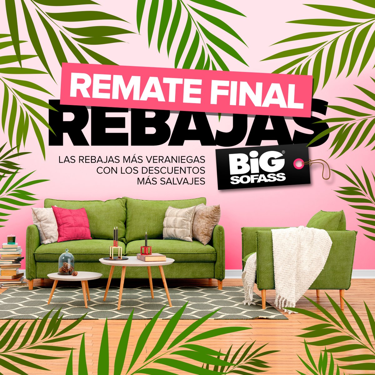 SOFASS_Marbella's tweet photo. 🌴🌴 ¡#RemateFinal de #REBAJAS en #BiGSOFASS®! Las Rebajas más veraniegas en #sofás y #colchones ahora con #descuentos más salvajes todavía. Aprovecha y compra tu nuevo #sofá o #colchón mucho más #barato. https://t.co/N3MWQdmL6N