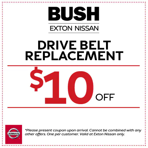 NissanExton's tweet photo. *Drive Belt Replacement Special*
Check out all of our great service specials this month!
https://t.co/dbHVFKwNji
.
.
.
#Nissan #ExtonNissan #BushAutoGroup #ServiceCoupon https://t.co/x3gCuO7elu