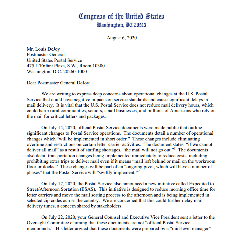 BHigginsBflo's tweet photo. This is unbelievable. Americans rely on the @USPS. We deserve to have leadership at the postal service that will protect and improve this central public service, not try to tear it down for short-term political gain.
https://t.co/vj9DcdPk0w https://t.co/GRlD511y6A