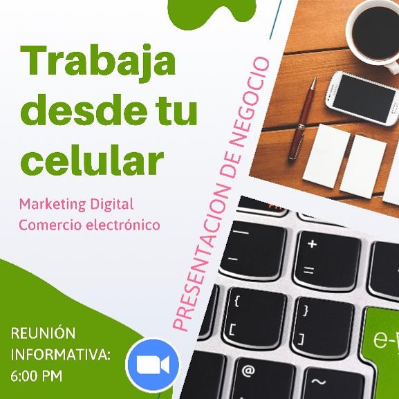 Quiero contarte del proyecto empresarial que estamos haciendo de marketing digital y comercio electrónico. Hoy tenemos 2 presentaciones de negocios por zoom. Si deseas conocer el proyecto te envío el enlace. Es hoy a la 1:00 y a las 6:00 pm 😃💎