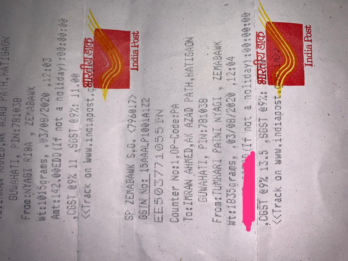 Parinitachoudh's tweet photo. @IndiaPostOffice thank you for your quick response and delivery.. Can you please help us with the tracking of this.. We are unable to do https://t.co/8sYsWZpzZn