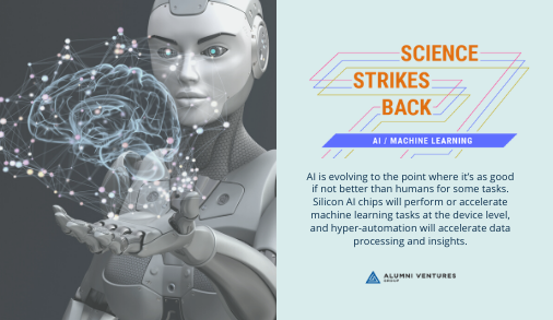 alumniventures's tweet photo. TECH TREND #5. The advancement of AI/Machine Learning allows computers to do tasks like data analysis. Download our e-guide on VC-backed companies using #DeepTech & see how you can invest in a portfolio of companies building the future: https://t.co/MbrXgGFZjk #ScienceStrikesBack https://t.co/lkaHXNwwqp