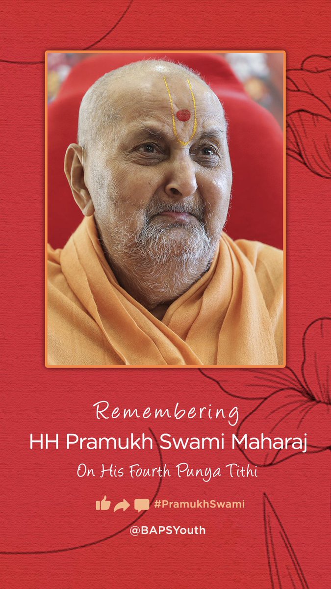 Jay_8086's tweet photo. 4th Punyatithi of HH Pramukh Swami Maharaj

Share your memories with HH Pramukh Swami Maharaj by using #PramukhSwami.

#MahantSwami #BAPSSwaminarayan https://t.co/xofenH1jR6 https://t.co/ibStvsue3H
