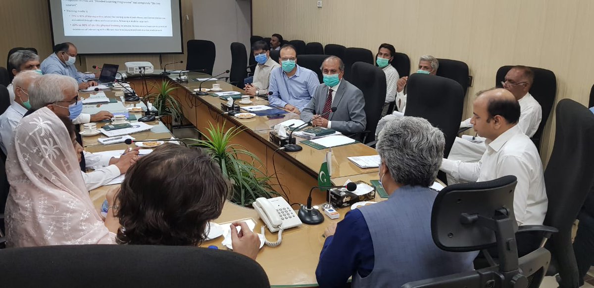 PVTC_Official's tweet photo. A meeting of Minister @ICIDPunjab @MMAslamIqbal with Ms. Saleha Saeed PD PIU PSDP, CHM @PVTC_Official Maj. Rtd. Shanawaz Badr, CHM @punjab_tevta @AliSalmanPTI, COO @PSDF_official, COO @punjab_tevta &amp; associates held today over 'Online Training Courses for Skills Sector in Punjab' https://t.co/3u6wtyx44z