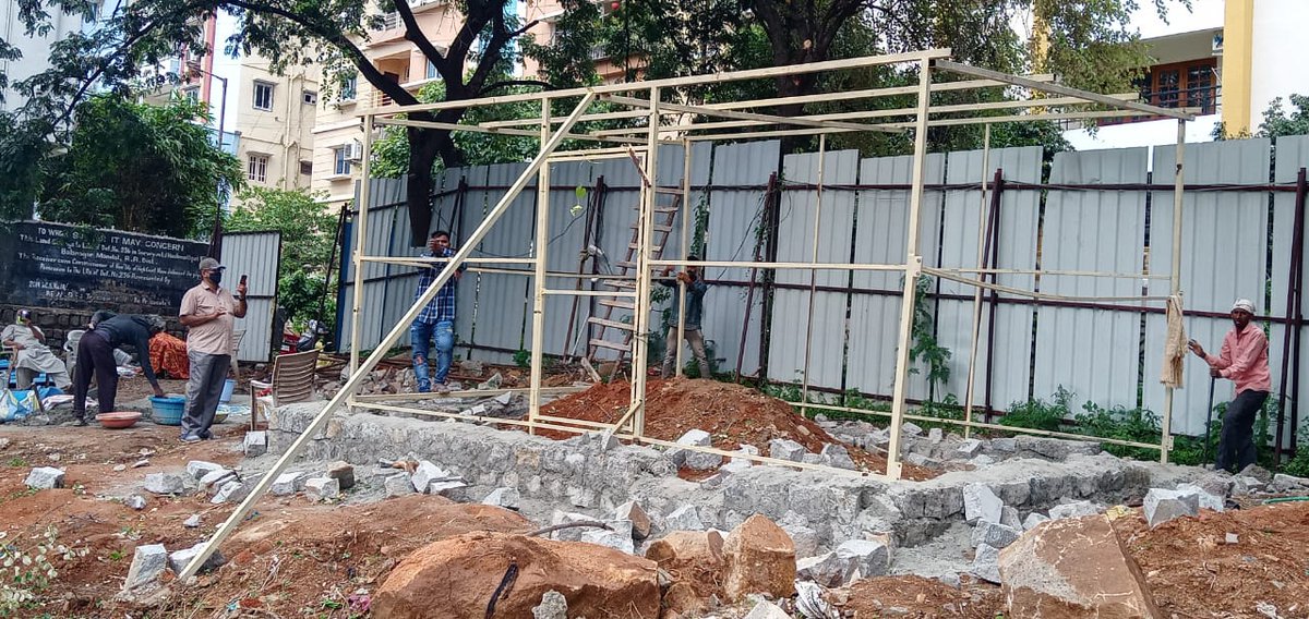 FamilyLate's tweet photo. @GHMCOnline @DC_Kukatpally  @KTRTRS @hydcitypolice   Sir, Today illegal construction is resumed and they are laying out a structure without permissions. Kindly help!! Please find the attached image. https://t.co/xT6Nmeye1v