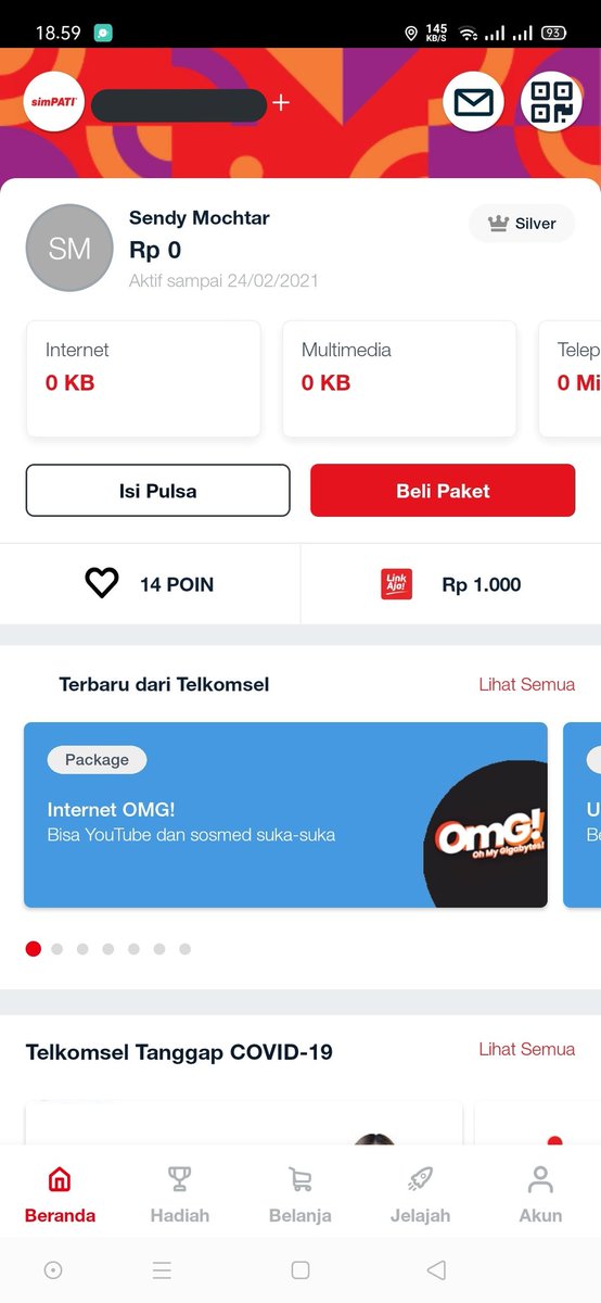 Sendym3's tweet photo. @omdirects_ Kenapa aku harus menang, karena aku butuh banget paketan ini. Bingung mau paketan apa + paketanku abis. Dibalik semua itu sinyal telkomsel dimanapun berada tetep stabil. @ErfinSetiawan76 @mfarid_alfarizi #BeraniHadapi #SelaluBarengMyTelkomsel https://t.co/6TPvaEIdCP