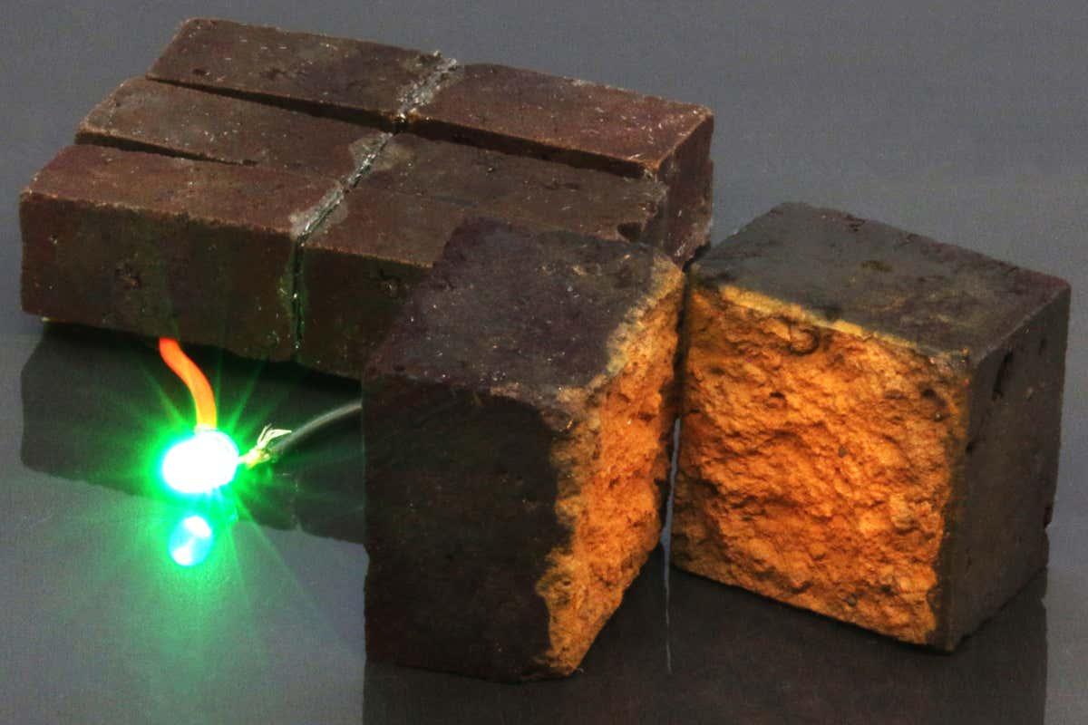 Ordinary bricks laced with conductive fibres can store energy bit.ly/3iy0Pg5