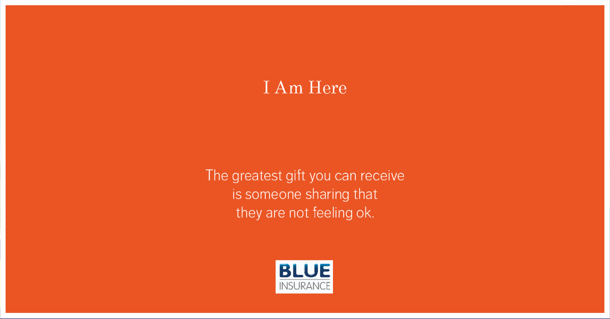 Here at Blue Insurance, the 'I am Here' programme is one of the ways we are improving workplace wellbeing during Covid-19. #mentalhealth #itsokaynottobeokay #Iamhere #workplacewellbeing